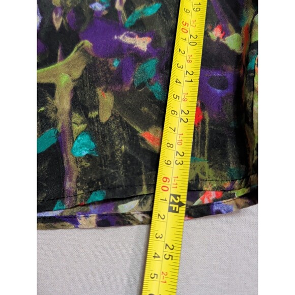 J.Crew Women M Abstract Floral Flutter Sleeve Button Front Blouse Scoop Neck - Picture 11 of 11